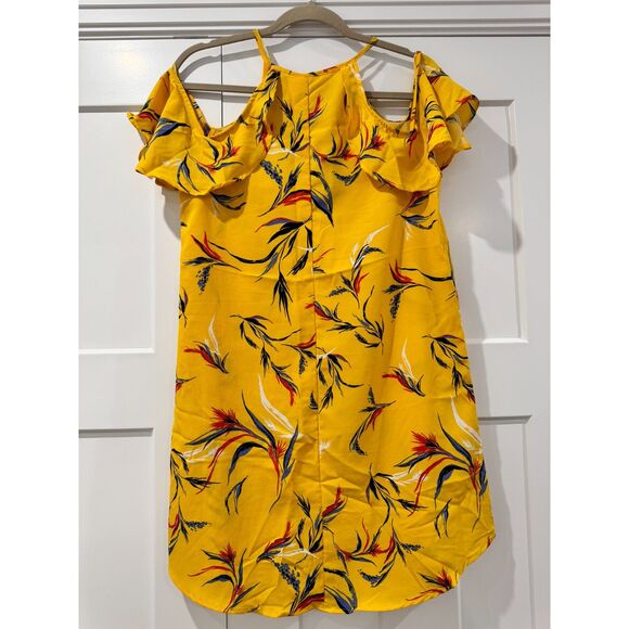 Yellow Japana Tropical Print Dress M‎ - Picture 1 of 5